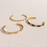 Stainless Steel Cuff Bangles Open Bracelets Oil Drip Unisex Gift Jewelry