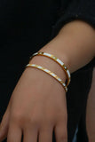Stainless Steel Cuff Bangles Open Bracelets Oil Drip Unisex Gift Jewelry