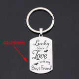Personalized Engraved Stainless Steel Keychain: Lucky In Love With My Friend