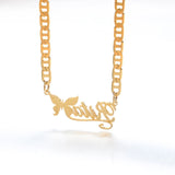 Personalized Stainless Steel Butterfly Necklace Choker