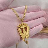 Stainless Steel Name Pendant Necklace Large Letter Name Necklace
