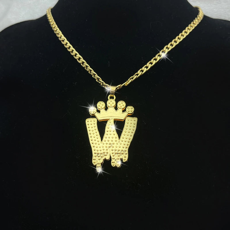 Stainless Steel Name Pendant Necklace Large Letter Name Necklace