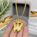 Stainless Steel Name Pendant Necklace Large Letter Name Necklace