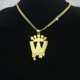 Stainless Steel Name Pendant Necklace Large Letter Name Necklace