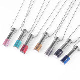 Stainless Steel Cylinder Memorial Urn Pendant Necklace (Only Love)