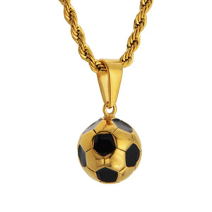 Stainless Steel Football Pendant Hip Hop Necklace