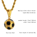 Stainless Steel Football Pendant Hip Hop Necklace