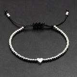 Heart Bead Bracelet Braid Weave Charm Beads Bracelet Set