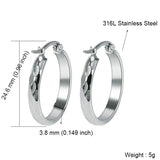 Stainless Steel Hoop Earrings Woman Punk Style Ladies Earrings