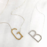 Stainless Steel Large Letter Necklace Personalized Name Choker Jewelry