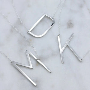 Stainless Steel Large Letter Necklace Personalized Name Choker Jewelry