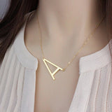 Stainless Steel Large Letter Necklace Personalized Name Choker Jewelry
