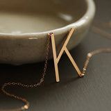 Stainless Steel Large Letter Necklace Personalized Name Choker Jewelry