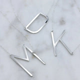 Stainless Steel Large Letter Necklace Personalized Name Choker Jewelry