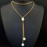 Stainless Steel Charm Sweater Chain Necklace Pendant
