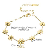 Stainless Steel Seven Chrysanthemum Bracelet for Women