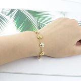 Stainless Steel Seven Chrysanthemum Bracelet for Women