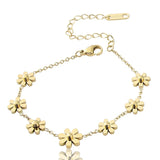 Stainless Steel Seven Chrysanthemum Bracelet for Women