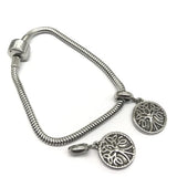 Stainless Steel Knot Tree Pendant Charms Bead For Women Bracelets Necklace DIY