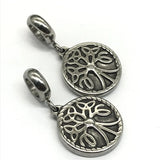 Stainless Steel Knot Tree Pendant Charms Bead For Women Bracelets Necklace DIY