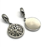 Stainless Steel Knot Tree Pendant Charms Bead For Women Bracelets Necklace DIY