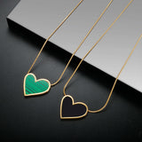 Heart Peacock Green Pendant Necklace for Women Gift