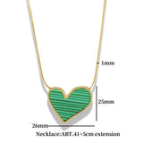 Heart Peacock Green Pendant Necklace for Women Gift