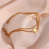 Stainless Steel Layered Star Pendant Bracelet Retro Gothic Portrait Coin Cross