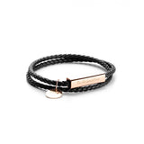 Stainless Steel Leather Rope Couple Bracelet