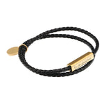 Stainless Steel Leather Rope His and Hers Bracelet Set