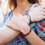 Stainless Steel Leather Rope Couple Bracelet