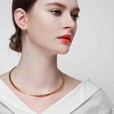 Stainless Steel Love Big Circle Torques Collar Necklaces Women Xmas Gift