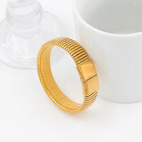 Stainless Steel Magnetic Clasp Elastic Cuff Bangle Punk Jewelry