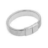 Stainless Steel Magnetic Clasp Elastic Cuff Bangle Punk Jewelry