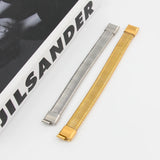Stainless Steel Magnetic Clasp Elastic Cuff Bangle Punk Jewelry