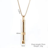Stainless Steel Meditation Pendant Necklace Whistle Couple Jewelry