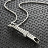 Stainless Steel Meditation Pendant Necklace Whistle Couple Jewelry