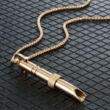 Stainless Steel Meditation Pendant Necklace Whistle Couple Jewelry
