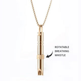 Stainless Steel Meditation Pendant Necklace Whistle Couple Jewelry