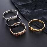 Stainless Steel Men Cuff Bracelet Bangle Retro Crystal Braided Jewelry Gift
