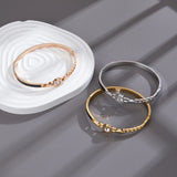 Stainless Steel Men Cuff Bracelet Bangle Retro Crystal Braided Jewelry Gift