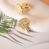 Men's Stainless Steel Irregular Geometric Rose Cufflinks