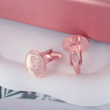 Men's Stainless Steel Irregular Geometric Rose Cufflinks