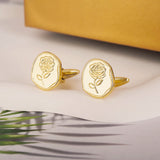Men's Stainless Steel Irregular Geometric Rose Cufflinks