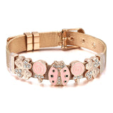 Stainless Steel Mesh Bracelet CZ Beads Bangle Gift