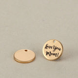 Mom Charm Stainless Steel Love You Mom! Pendant 15MM 20PCS