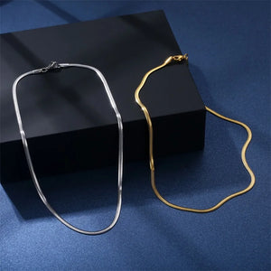 Stainless Steel Blade Necklace Snake Bone Chain Men's & Women's Jewelry