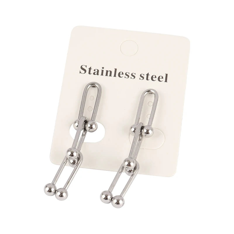 Stainless Steel Chunky U Chain Necklace for Women