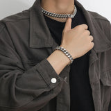 Stainless Steel Necklace Cuban Chain Hip Hop Choker Jewelry Gift