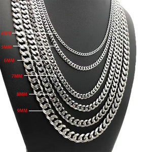Stainless Steel Necklace Cuban Chain Hip Hop Choker Jewelry Gift